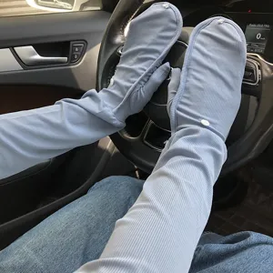 Eis Seide Sonnenschutz Armlinge volles Hand UV Schutz Auto fahren blaue weiche Ärmel lang