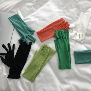 Gants longs de protection solaire en tulle d'été pour femmes manches unies élégantes