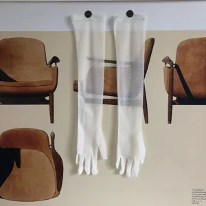 Gants longs en résille blanche transparente pour femmes, élégants manchons anti-UV.