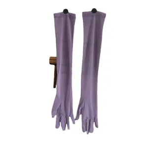 Gants de protection solaire longs unicolores d'été, manchons de glace fins pour femmes tendance.