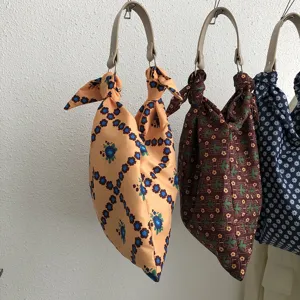 Stilvolle Damen Stoffhandtasche Umhängetasche Blumenmuster lässige Tasche Alltag