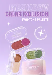 HANDAIYAN two-tone eyeshadow palette with metal shimmer colors for dazzling eye makeup looks.