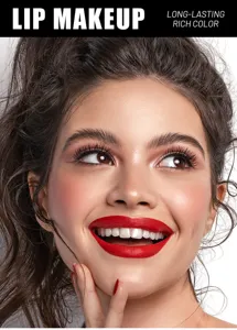 Langanhaltender matter roter Lippenstift für atemberaubendes Make-up und satte Farbe.