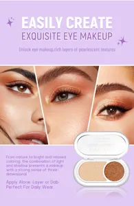 HANDAIYAN dual color eyeshadow palette with metallic shimmery and matte texture for stunning eyes.