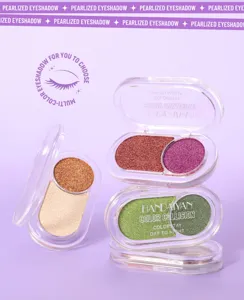HANDAIYAN dual-color metal shimmer pearlized eyeshadow palette for vibrant eye makeup looks.