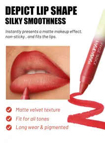 Matter Samt wasserdichter Lippenstift Stift langanhaltend glatter Lipliner Make-up