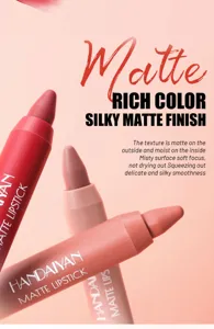 Rossetto matita labbra opaco impermeabile finitura velluto trucco lunga durata dettaglio
