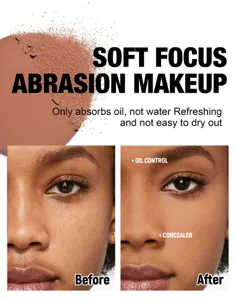 Waterproof oil control setting powder matte face makeup soft focus concealer compact