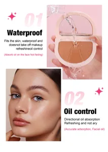 Waterproof oil control powder for face setting long lasting makeup invisible pores compact.