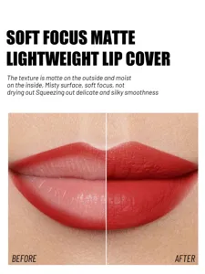 Mattes leichtes Lippenstift-Make-up mit samtigem Finish und lang anhaltender weicher Textur
