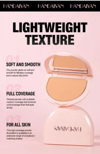 HANDAIYAN lightweight pressed powder makeup for flawless coverage, oil control, and matte finish.