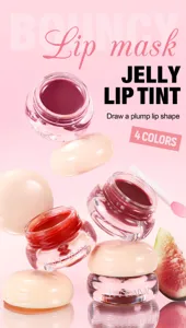 HANDAIYAN masque brillant à lèvres jelly hydratant, maquillage des lèvres pulpeuses, 4 couleurs.