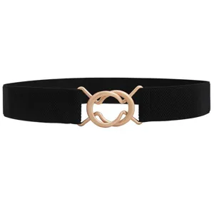 Dames Elastische Taille Riem Voor Jassen Jurken Modieuze Mat Elastische Tailleband Met Legering Dubbele Ring Gesp Decoratieve Elegante Riem
