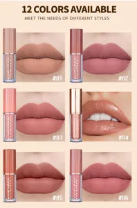 Matte Perle Liquide Rouge A Levres 12 Couleurs Imperméable Longue Tenue Lip Gloss Maquillage