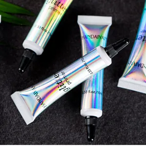HANDAIYAN glitter primer detail view, holographic tube packaging for eye and face makeup use.