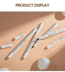 Detailed view of waterproof natural freckle pen cosmetic product display with delicate makeup pens.