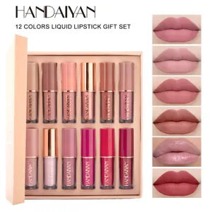 Handaiyan Coffret Cadeau de Rouge à Lèvres Liquide Imperméable Mat Scintillant Brillant à Lèvres Longue Tenue Teinte Velours Maquillage