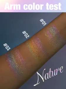 Chameleon eyeshadow high gloss multi-color fine shimmer arm swatch detail presentation.