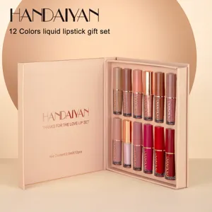HANDAIYAN ensemble de 12 rouges à lèvres liquides, mat et scintillant brillant à lèvres.