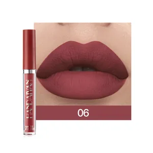 Handaiyan matte liquid lipstick shade 06 provides waterproof long lasting lip makeup style.