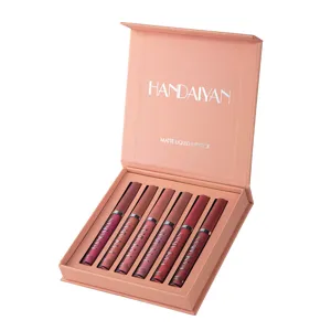 HANDAIYAN Matte Liquid Lipstick Set 6Pcs Waterproof Long Lasting Lip Gloss Makeup Kit