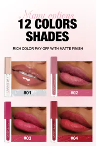 HANDAIYAN σετ ματ υγρού κραγιόν, αδιάβροχο lip gloss μακράς διαρκείας, 12 αποχρώσεις.