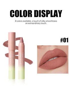 HANDAIYAN wasserfester matter Lippenstift, glatte Textur und tolle Lippen Detailansicht.