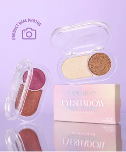 Handaiyan Two-Tone Eyeshadow Palette Metallic Shimmer Glitter Eye Makeup Cosmetics