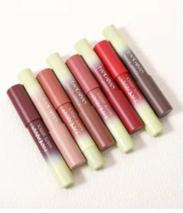 Detailansicht der wasserdichten HANDAIYAN Doppelend-Matte-Lippenstifte in schönen Farben.