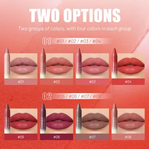Handaiyan rossetto opaco matita labbra waterproof lunga durata 8 opzioni di colore.