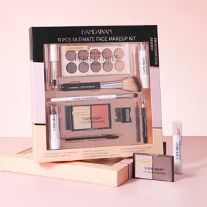 HANDAIYAN 11 pieces makeup gift set professional cosmetic kit with eyeshadow lipstick brushes