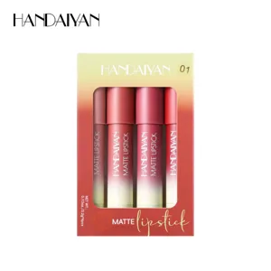 HANDAIYAN set 4 pezzi rossetto opaco matita labbra impermeabile trucco lunga durata