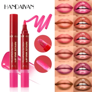 Brillant à lèvres liquide double embout imperméable hydratant maquillage cosmétique