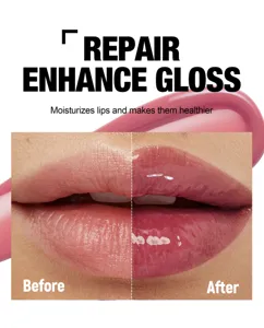 Brillant à lèvres hydratant rose effet miroir lèvres pulpeuses formule réparatrice 1pc
