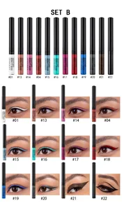 Handaiyan waterproof liquid eyeliner set featuring 12 vibrant colorful shades for creative eyes.