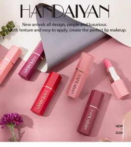 Matte lipstick set smooth velvet finish long lasting waterproof makeup cosmetic details view.