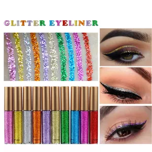 10 Colors Glitter Eyeliner Liquid Set Metallic Shimmer Pigment Waterproof Eye Makeup