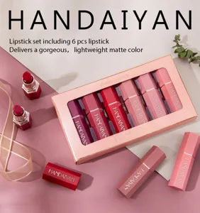 HANDAIYAN matte lipstick set 6 pcs long lasting waterproof cosmetic makeup gift box nice