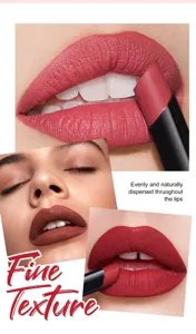 Matte lipstick waterproof long lasting makeup portable smooth velvet lip color cosmetic product
