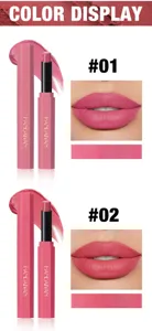 HANDAIYAN matte portable lipstick color display 01 02 velvet nude lip makeup detail image