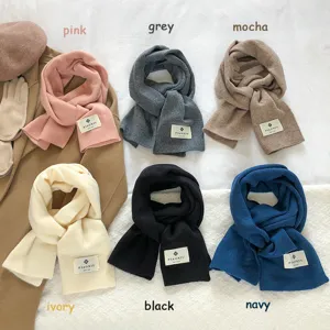 Solid color knitted winter warm scarf, soft cozy casual neck warmer, multi-color choices.