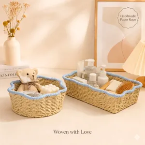 Noordse bureau opbergmand handgemaakte papierkabel geweven organizer doos cosmetische houder