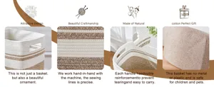 Panier de rangement en corde de coton organiseur tissé pour salon et chambre d'enfants