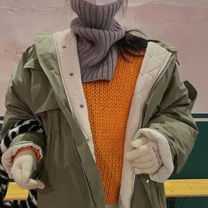 Cálida bufanda de punto acogedora para mujeres, cuello de lana gruesa accesorio de invierno.