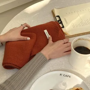 Gemütlicher einfarbiger warmer Strickschal für Damen Winter Mode lässig weicher Halswärmer