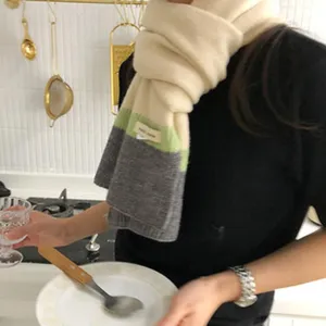 Sciarpa in maglia color-block minimalista coreana invernale calda spessa per donne