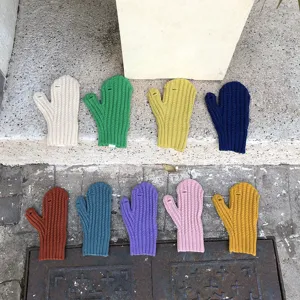 Kleurrijke gebreide omkeerbare handschoenen touchscreen wanten winter warme mode accessoires