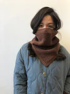 Bufanda calentador de cuello de punto cálido de invierno grueso para hombres y mujeres, cuello afelpado.