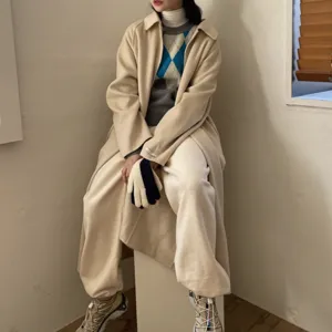 Women winter warm knit gloves color blocked stylish woolen handwear for cold weather daily wear