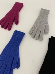 Guantes de punto táctiles de invierno cálidos en varios colores, mezcla de lana suave diaria.